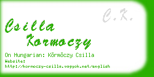 csilla kormoczy business card